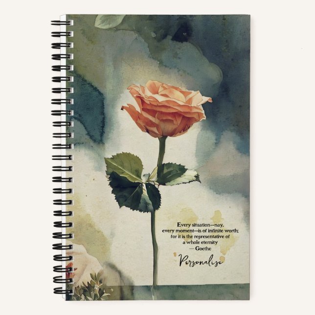 Orange Rose Flower Goethe Eternity Quote Journal (Recto)