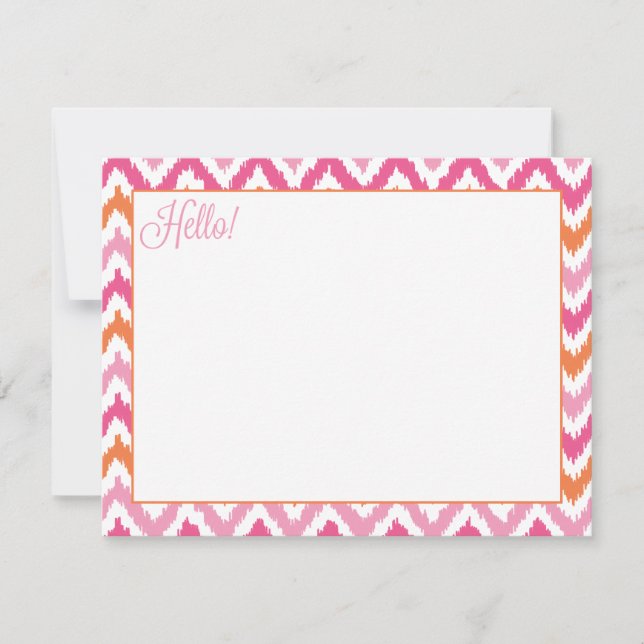 Orange rose Fuchsia Zigzag Tribal Ikat Motif (Devant)