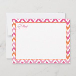 Orange rose Fuchsia Zigzag Tribal Ikat Motif