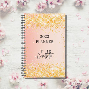 Orange rose or parties scintillant script glam 202