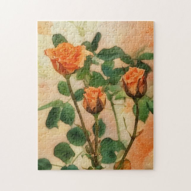 Orange Rose Puzzle Art (Vertical)