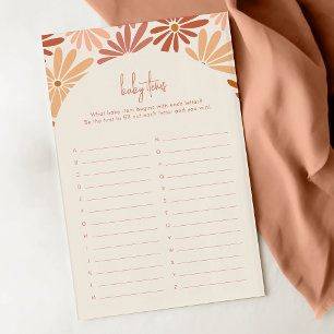 Orange & rose Retro Floral Super Baby Items Jeu