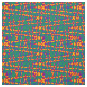 Orange rouge flamme vert bleu Zigzag tissu Motif