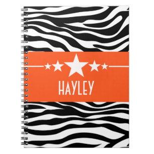 Orange Sassy Star Zebra Carnet
