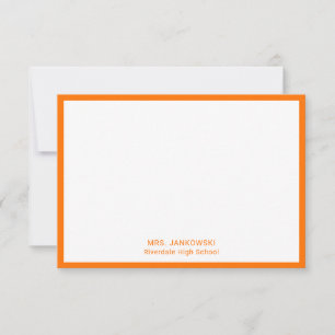 Orange School Colours Enseignant Merci Cartes de n