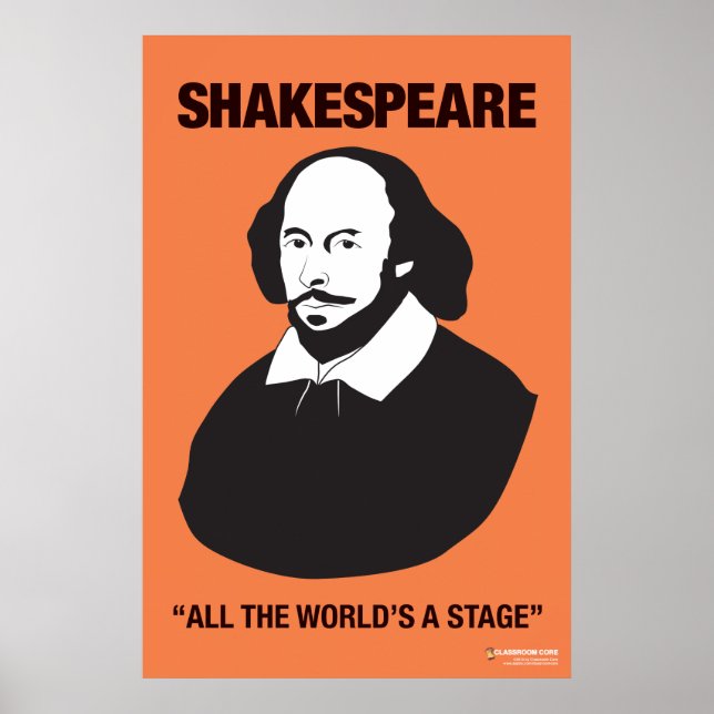 Orange Shakespeare Classroom Poster (Devant)