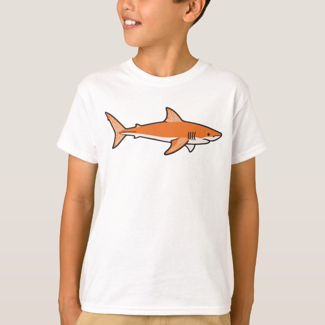 Orange Shark Kids T-Shirt – Fun and Playful Ocean  (Devant)