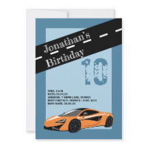 Orange Sports voiture Invitation