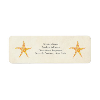 Orange Starfish Summer Beach Petits Étiquettes de