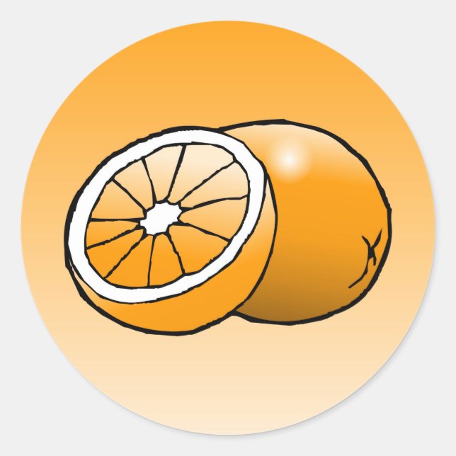 Orange - Sticker rond classique (Devant)