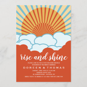 Orange Sunrise Post Mariage Brunch Invitation