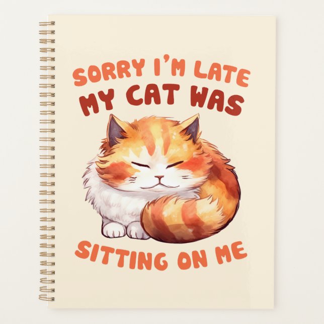 Orange Tabby Chat - Désolé, je suis en retard (Devant)