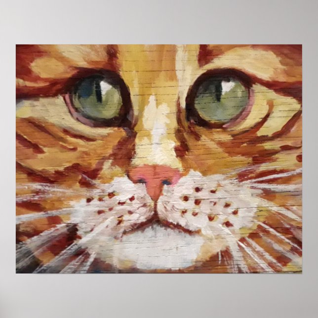 Orange Tabby Painting Detail Poster (Devant)