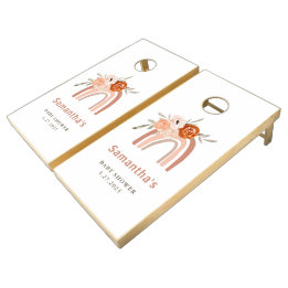 Orange Terracotta Boho | Baby shower arc-en-ciel