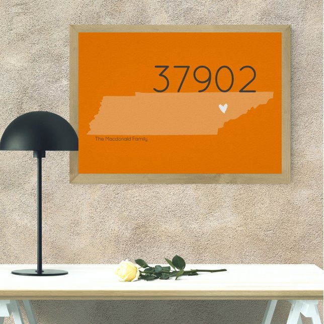 Orange TN Code zip Tennessee Poster en gros plan d (Créateur téléchargé)