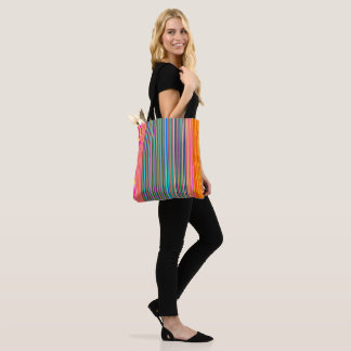 Orange tripé/rose /Aqua > Sac fourre-tout coloré