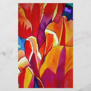Orange Tulips aquarelle art peinture de fleurs