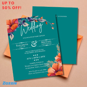 Orange Turquoise de feu Mariage Rustique