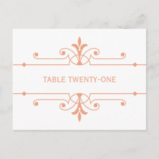 Orange v2 Fancy Ornamo Numéro de table Carte posta