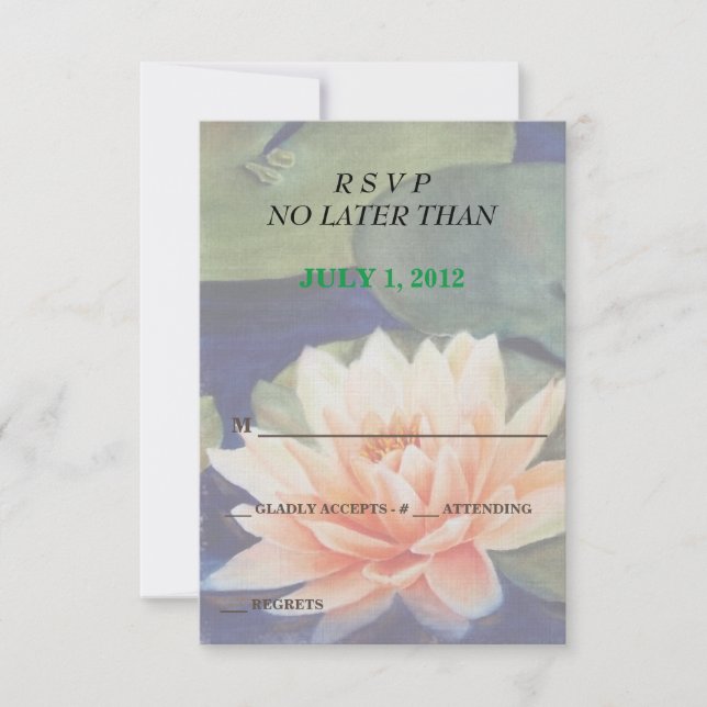 ORANGE WATER LILY CARTES RSVP PERSONNALISABLES (Devant)