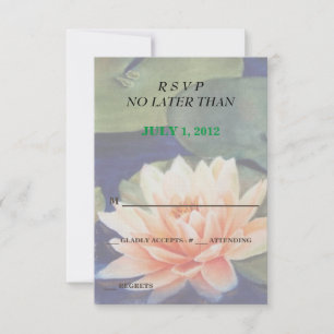 ORANGE WATER LILY CARTES RSVP PERSONNALISABLES