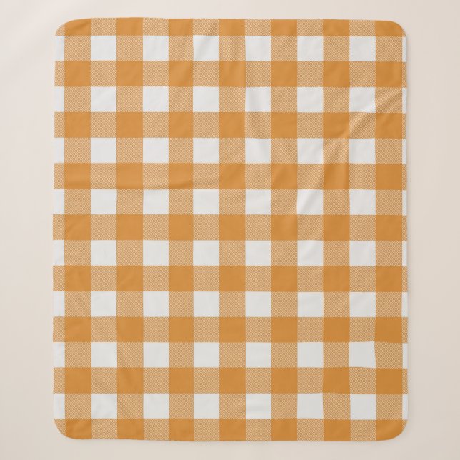Orange White Buffalo Check Plaid Farmhouse (Devant)