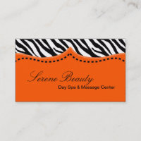 Orange Zebra Imprimer Motif animal Carte de visite