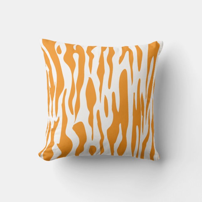 Orange Zebra Print American MoJo Coussin (Recto)