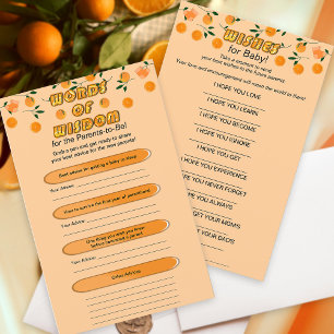 Orange Zest Citrus Baby shower Carte conseil tenda