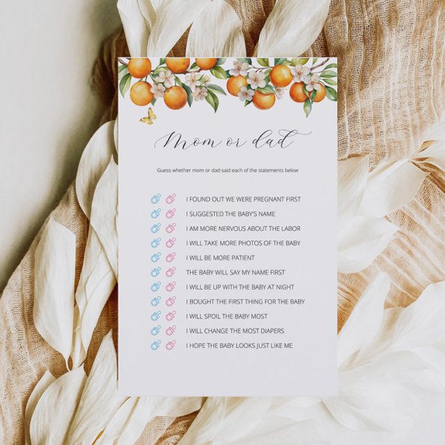 Oranges Citrus Maman Ou Papa Baby shower Jeu (Créateur téléchargé)