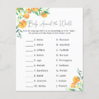 Oranges de Citrus - Jeu de Baby shower
