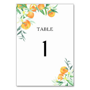 Oranges de Citrus - numéro de table mariage