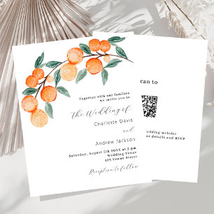 Oranges de Citrus QR RSVP faire-part de mariage bu