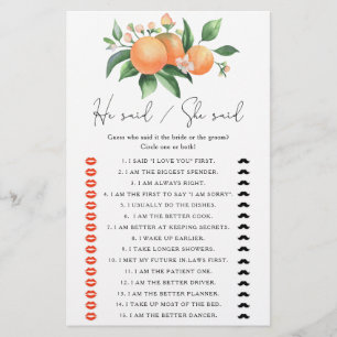 Oranges - Il a dit qu'elle a dit jeu de douche nup