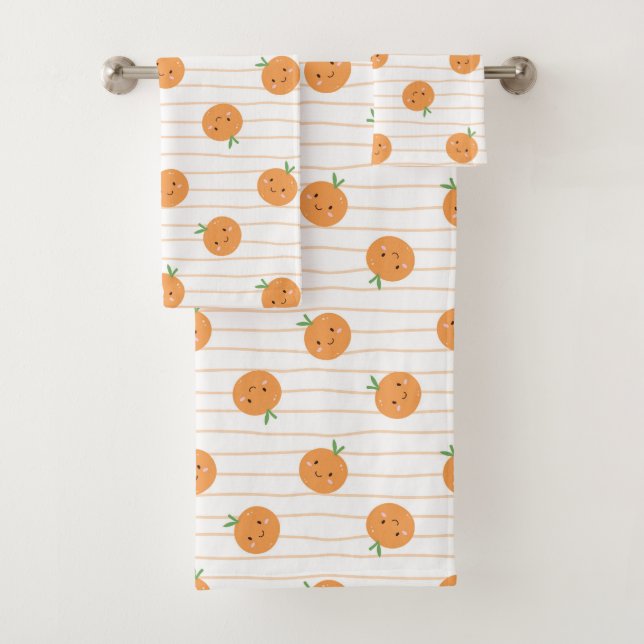Oranges mignonnes Impression - Ensemble de serviet (En situation)
