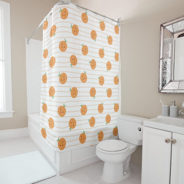 Oranges mignonnes Imprimer - Rideau de douche (En situation)