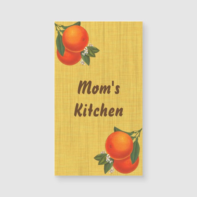 Oranges rétro Carte de visite magnétique personnal (Devant)