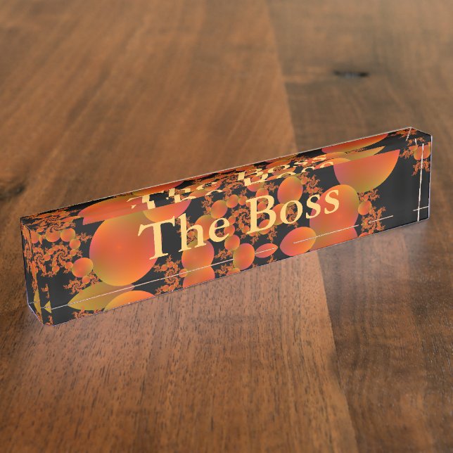 Oranges spirales plaque de bureau (Taille)
