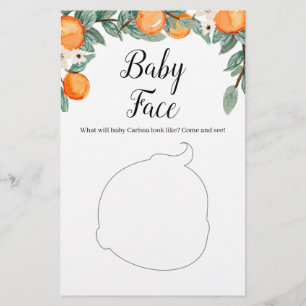 Oranges Twin Baby shower Baby Face Jeu