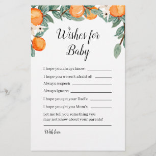 Oranges Twin Baby shower Voeux pour bébé