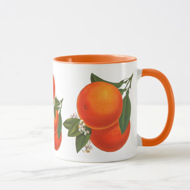 Oranges Vintage Crate Art Café Mug (Droite)