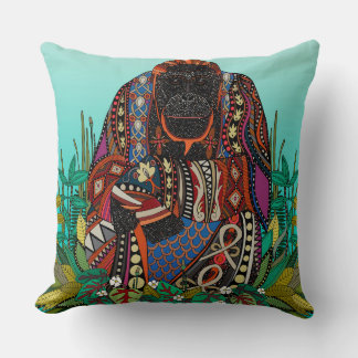 orangoutan roi turquoise lancer oreiller