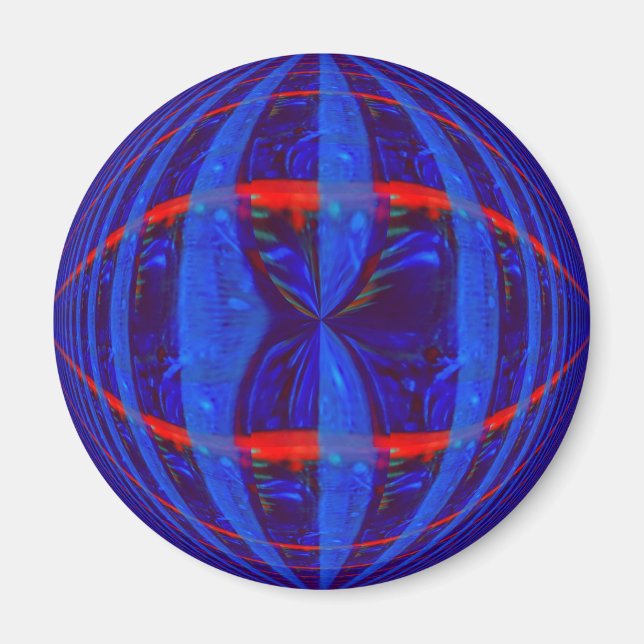 Orb Aimant frigo bleu foncé rond (Devant)