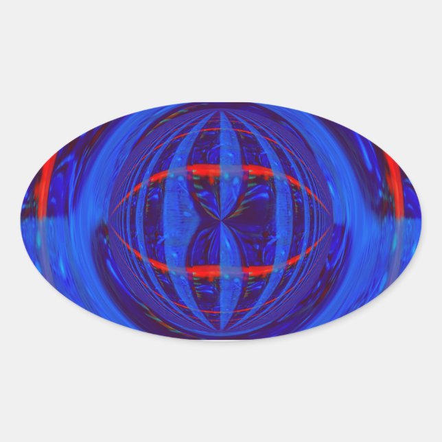 Orb Bleu foncé autocollant ovale (Devant)