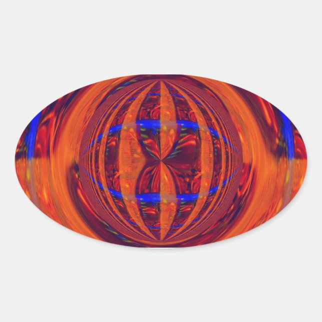 Orb Rouge autocollant ovale (Devant)
