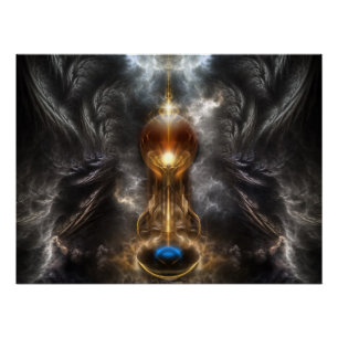 Orbe De Lumière Fractale Art Parfait Poster