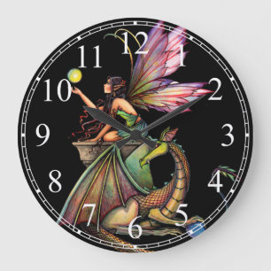 Orbes de Dragon Gothique Fée Dragon Horloge murale