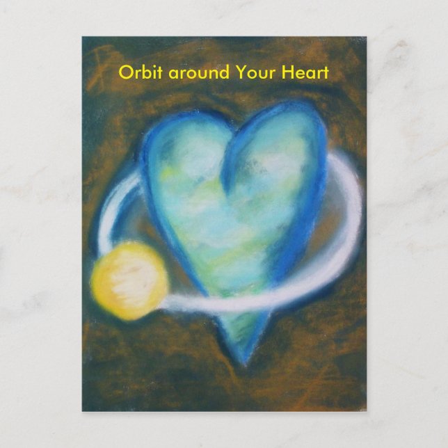Orbite autour de votre carte postale Coeur (Devant)