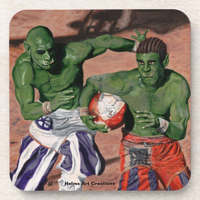 Orc Gladiator Football Imaginaire Dessous de verre (Devant)