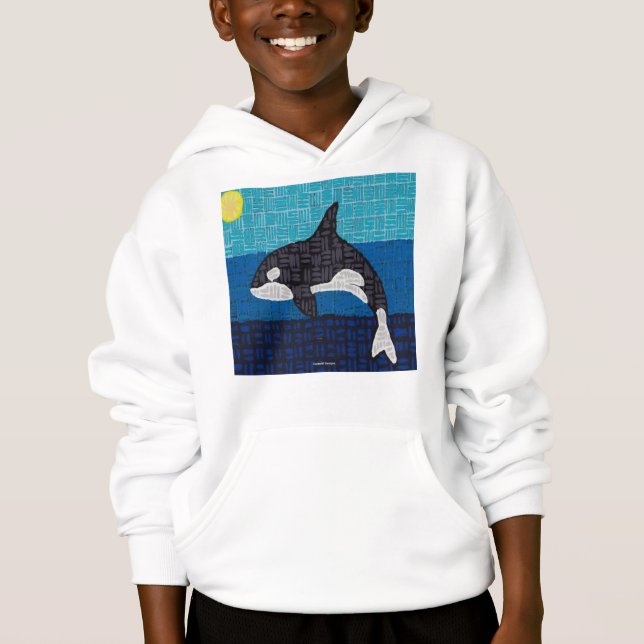 Orca (blanc) - Sweat à capuche pour garçon (Devant)